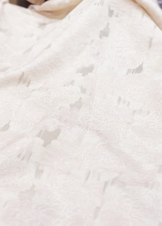 ORGANZA RUNNING MATERIAL -cream  colour Search code 2231