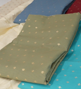 UNSTITCHED SALWAR  SUIT SET -Olive green shade Search code 2011