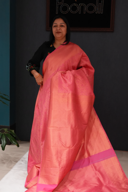 KANCHIPURAM BROCADE  -Pink color Search code 8024