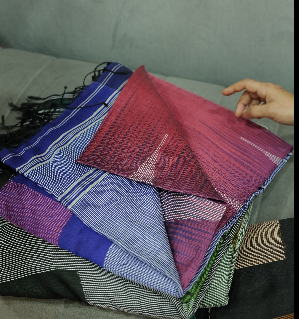 JUTE LINEN SAREE  -pink color Search code 9996