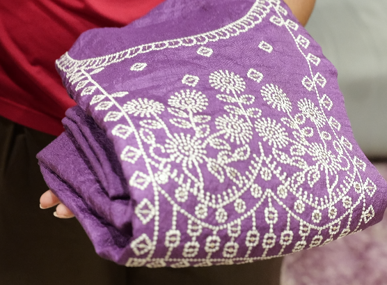 UNSTITCHED SALWAR  SUIT SET - dark lavander shade Search code 2001