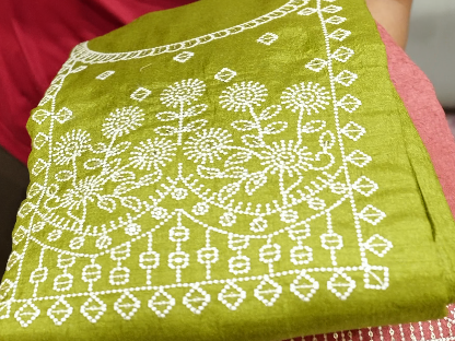 UNSTITCHED SALWAR  SUIT SET - green  shade Search code 2003