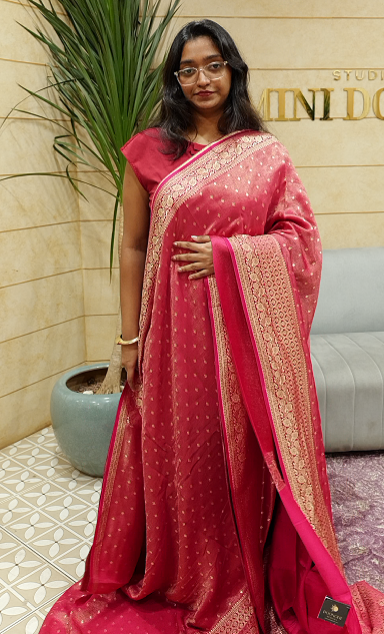 Banarasi sarees  - Rani pink color shade  Search code 2500