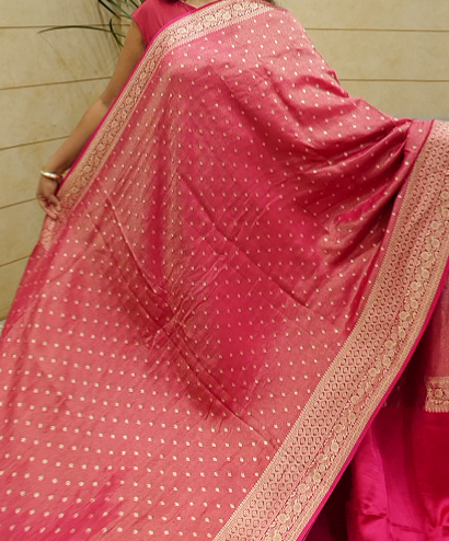 Banarasi sarees  - Rani pink color shade  Search code 2500