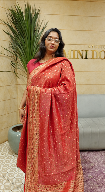 Banarasi sarees  - chili redcolor shade  Search code 2501