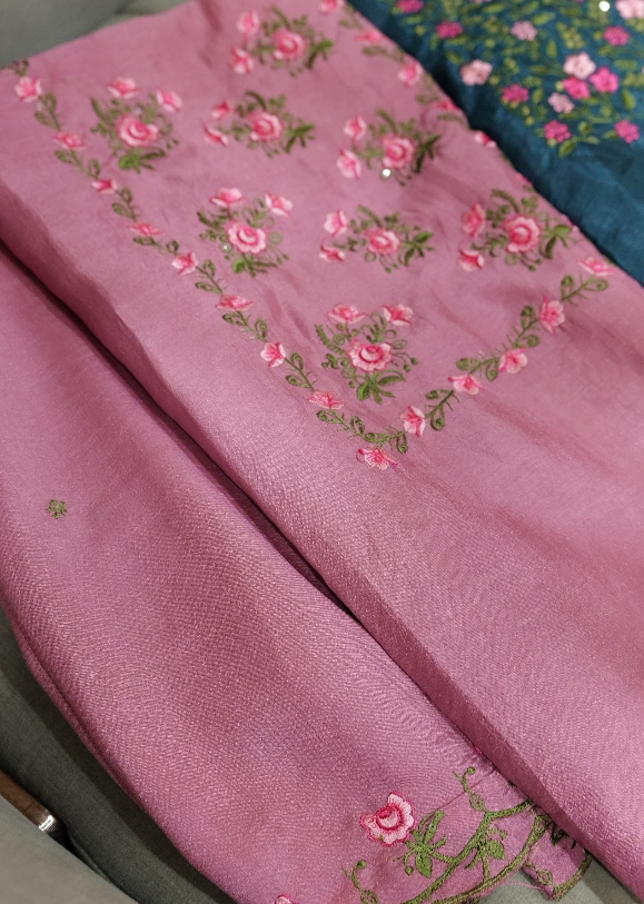 UNSTITCHED SALWAR  SUIT SET - Pink shade Search code 2008