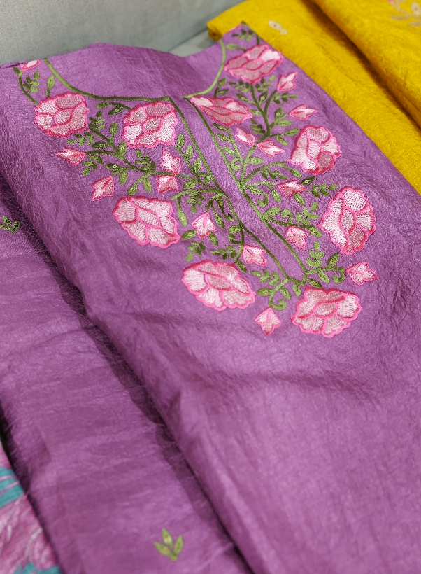 UNSTITCHED SALWAR  SUIT SET - Dark lavender shade Search code 2010