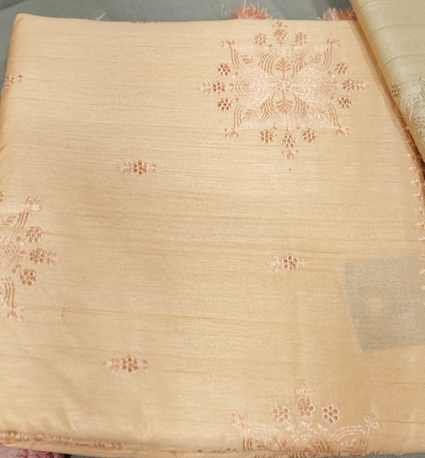 Semi Silk Saree - badge yellow shade Search code 3202