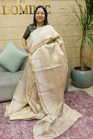 kota tissue Saree - champagne to lalic  shade Search code 7007