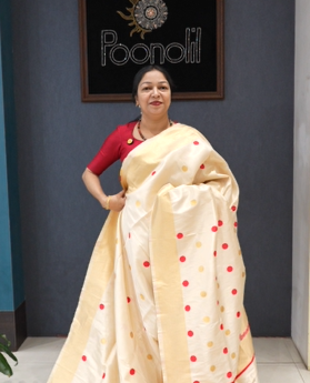 ponn kani collections - Golden  Red shade Search code 8501