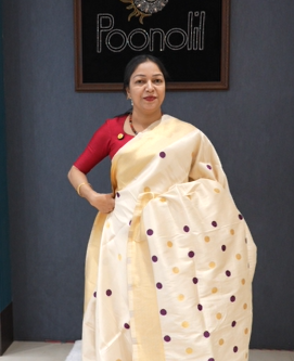 ponn kani collections - Golden  Purple shade Search code 8503