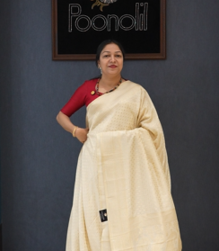 ponn kani collections - Golden ivory   shade Search code 8522