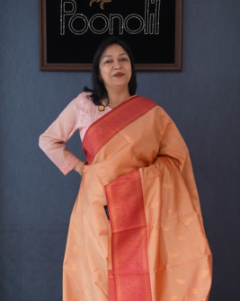 Semi Silk Saree -Sandal to Maroon   shade Search code 3716