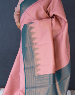 Semi Silk Saree -Pink to safer blue shade Search code 1703