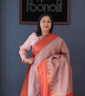 Semi Silk Saree -Lavender to Marron  shade Search code 1705