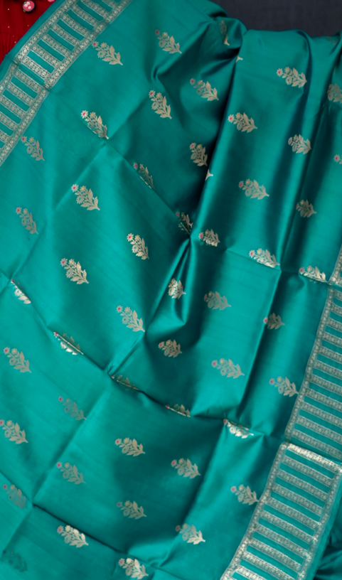 Banarasi katan silk Sarees - Till blue   shade  Search code 7000