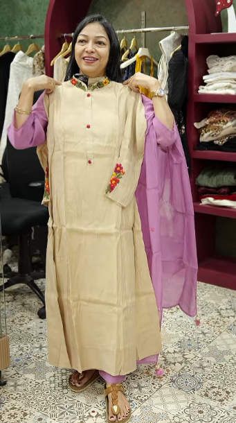 salwar suit sets - bright chiku shade Search code 3505