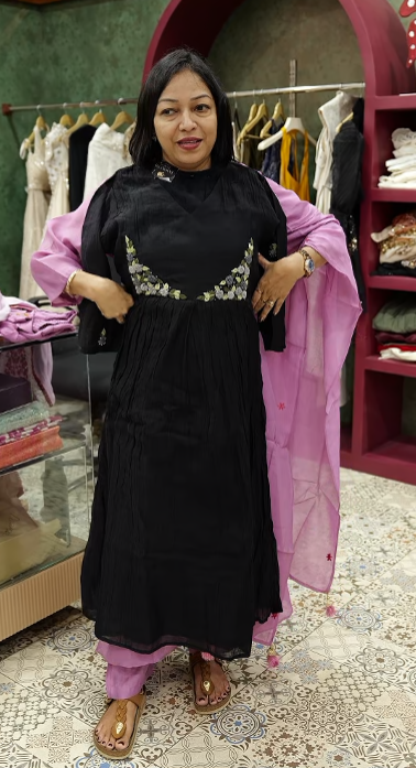 salwar suit sets - Jet black shade Search code 3508