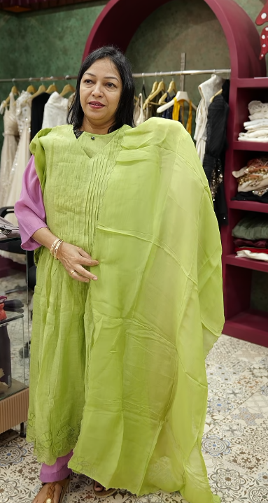 salwar suit sets - Lime Green shade Search code 3510