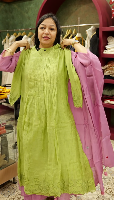 salwar suit sets - Lime Green shade Search code 3510