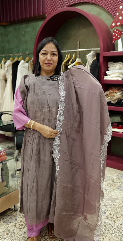 salwar suit sets - gray-lavende shade Search code 3512