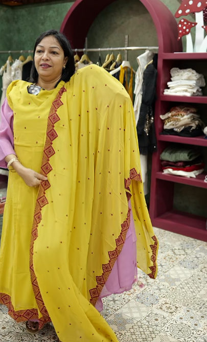 salwar suit sets AnarkalI - yellow shade Search code 4500
