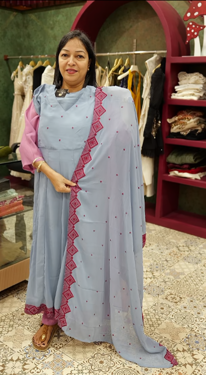 salwar suit sets AnarkalI - Ice blueshade Search code 4501