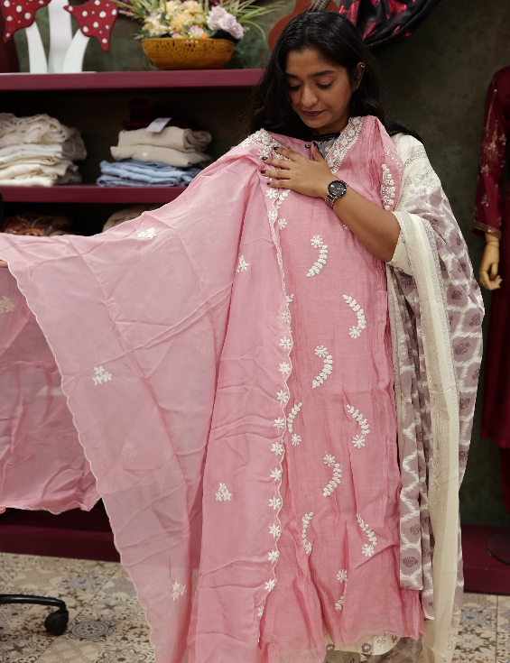 Salwar suit sets -Blush Pink Printed Suit Set Search code 5136