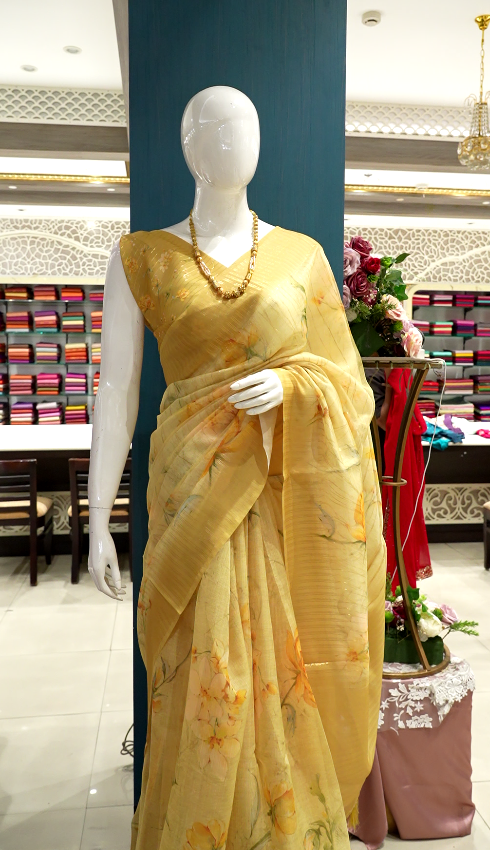Quick saile saree - Yellow color Search code 5302