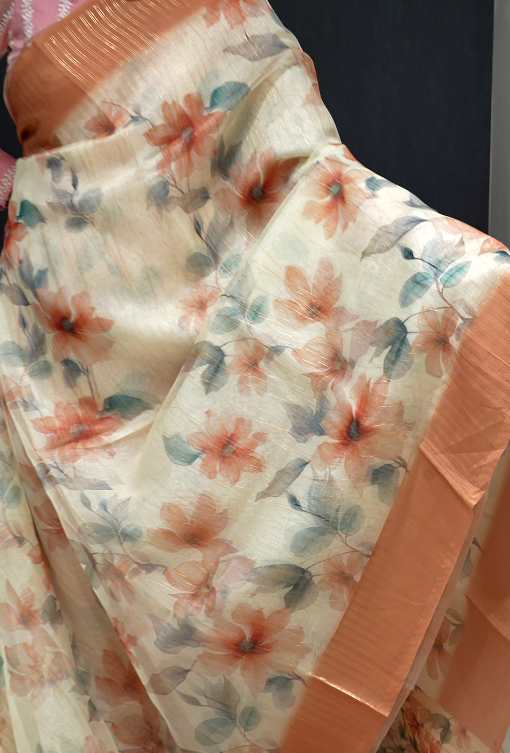 Quick saile saree -Ivory to peach color Search code 5309