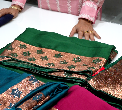 Quick saile saree -Green  color Search code 5318