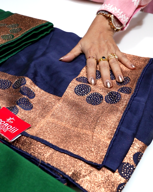 Quick saile saree -Navy blue color Search code 5319