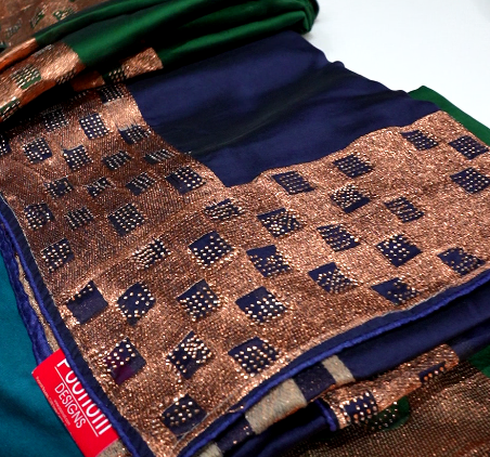 Quick saile saree -Navy blue   color Search code 5321