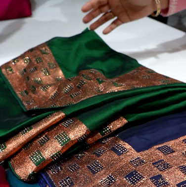 Quick saile saree -Green color Search code 5322