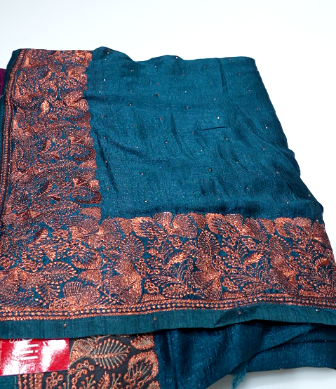 Quick saile saree Turquoise blue  color Search code 5339
