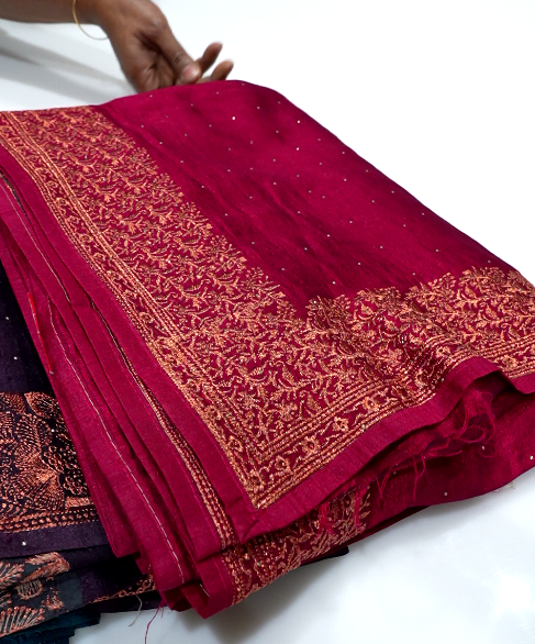 Quick saile saree -Maroon mix color Search code 5341