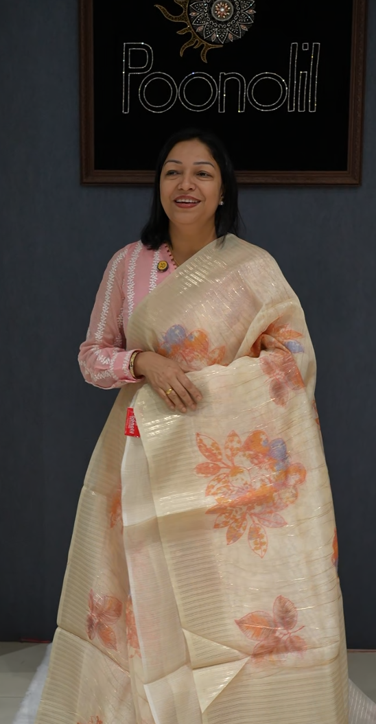 Quick saile saree - Chanderi color Search code 5306