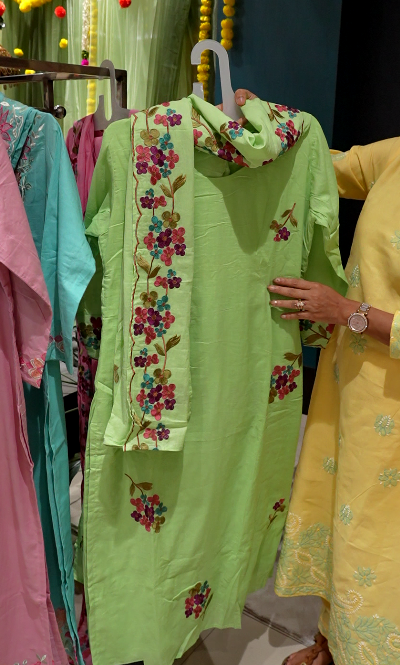 Salwar suit set- Green  shade Search code 3701