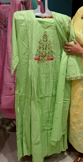 Salwar suit set- Green  shade Search code 3706