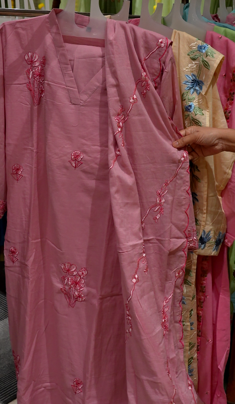 Salwar suit set- Onion pink  shade Search code 3709