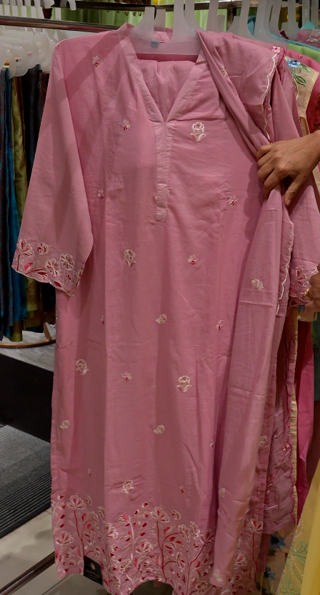 Salwar suit set- Onion pink  shade Search code 3710