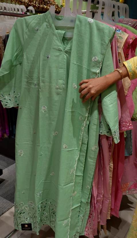 Salwar suit set- Green  shade Search code 3711