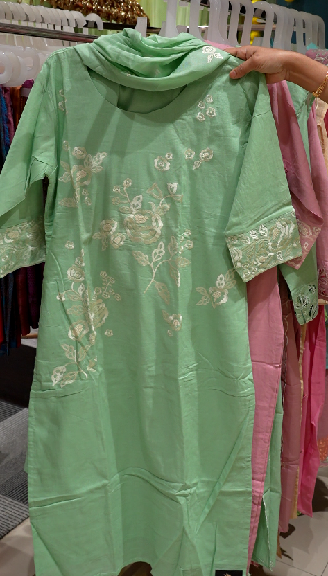 Salwar suit set- Green shade Search code 3713