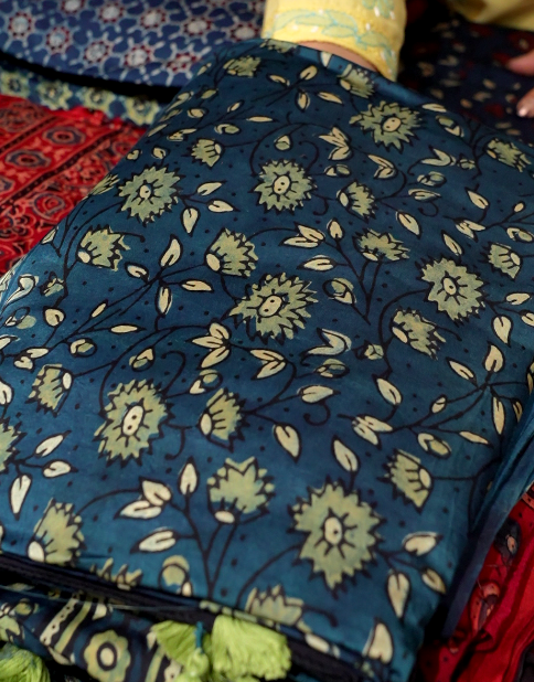 Modal Unstitched Salwar suit set  - Blue shade Search code 3801