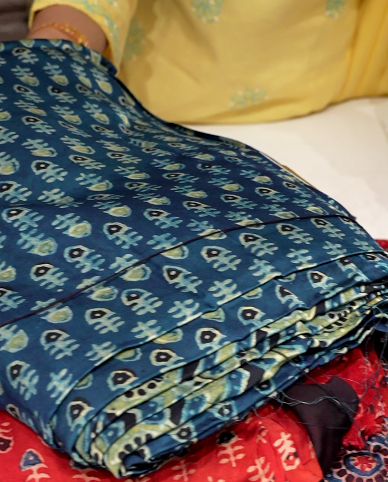 Modal Unstitched Salwar suit set  -  Blue shade Search code 3811