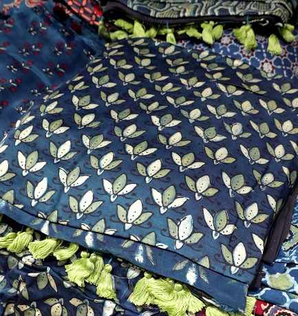Modal Unstitched Salwar suit set  - Blue shade Search code 3827