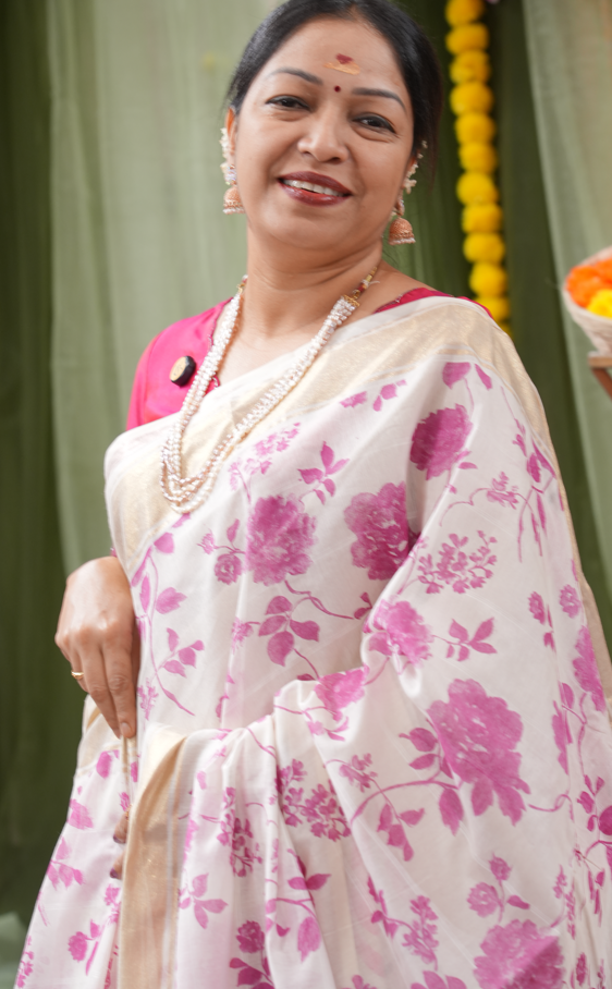 Saree - pink    shade Search code 9001