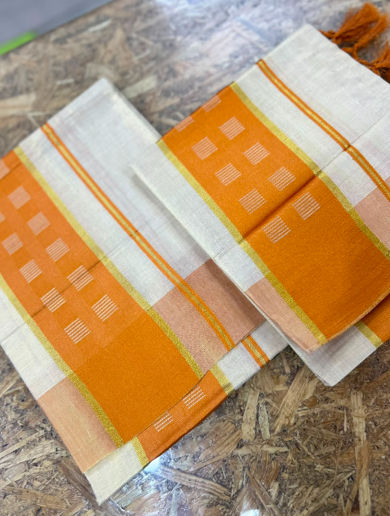 set mundu  - Golden tissue   Search code 9026