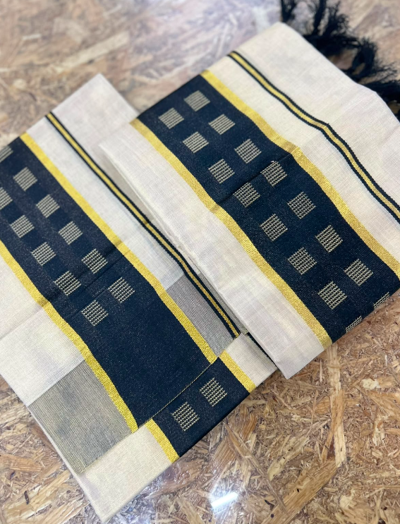 set mundu  - Golden tissue   Search code 9028