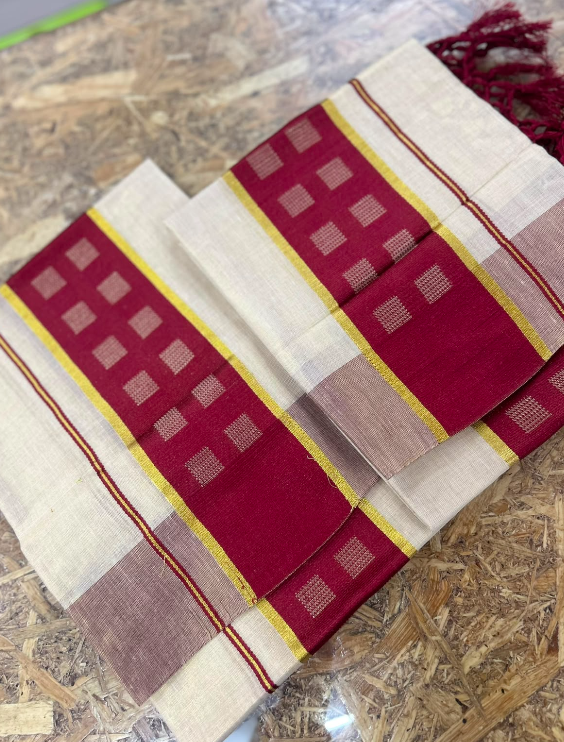 set mundu  - Golden tissue   Search code 9029
